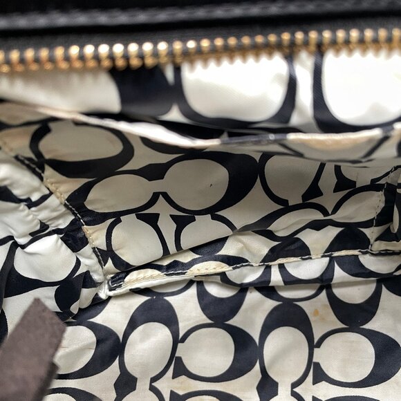 Coach Hampton Black Zip Top Nylon / Suede Mini Tote L05M-126 - Picture 12 of 16